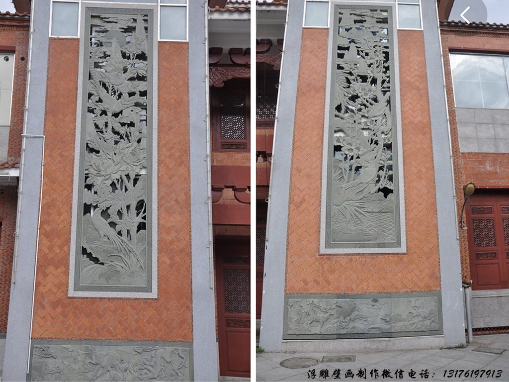 大廳大型山水墻壁花鳥(niǎo)浮雕壁畫(huà)大全