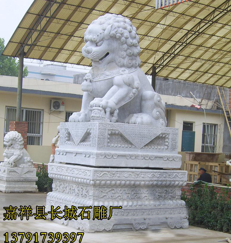 石獅子-擺放作用，風水作用。